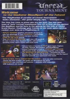 Unreal Tournament box cover back